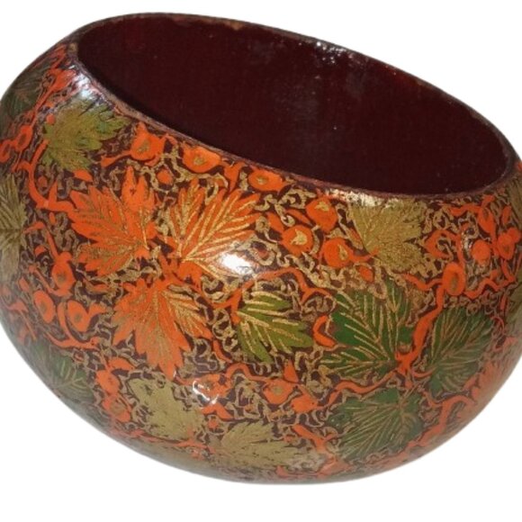 Bold Multi-Tone Bangle – Orange, Brown, Green & Gold - Picture 1 of 2